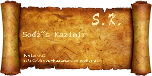 Soós Kazimir névjegykártya
